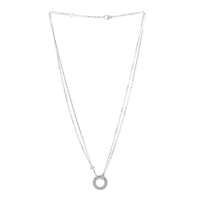 Cartier 18K White Gold 2 Diamond LOVE Necklace 3 of 8