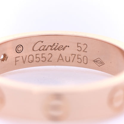 Cartier 18K Pink Gold Diamond 4mm LOVE Wedding Band Ring 52 6 4 of 5