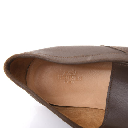 Hermes Leather Mens Driver Loafers 42.5 Brown 6 of 7