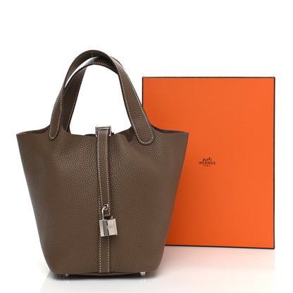 Hermes Taurillon Clemence Picotin Lock 18 PM Etoupe 11 of 11