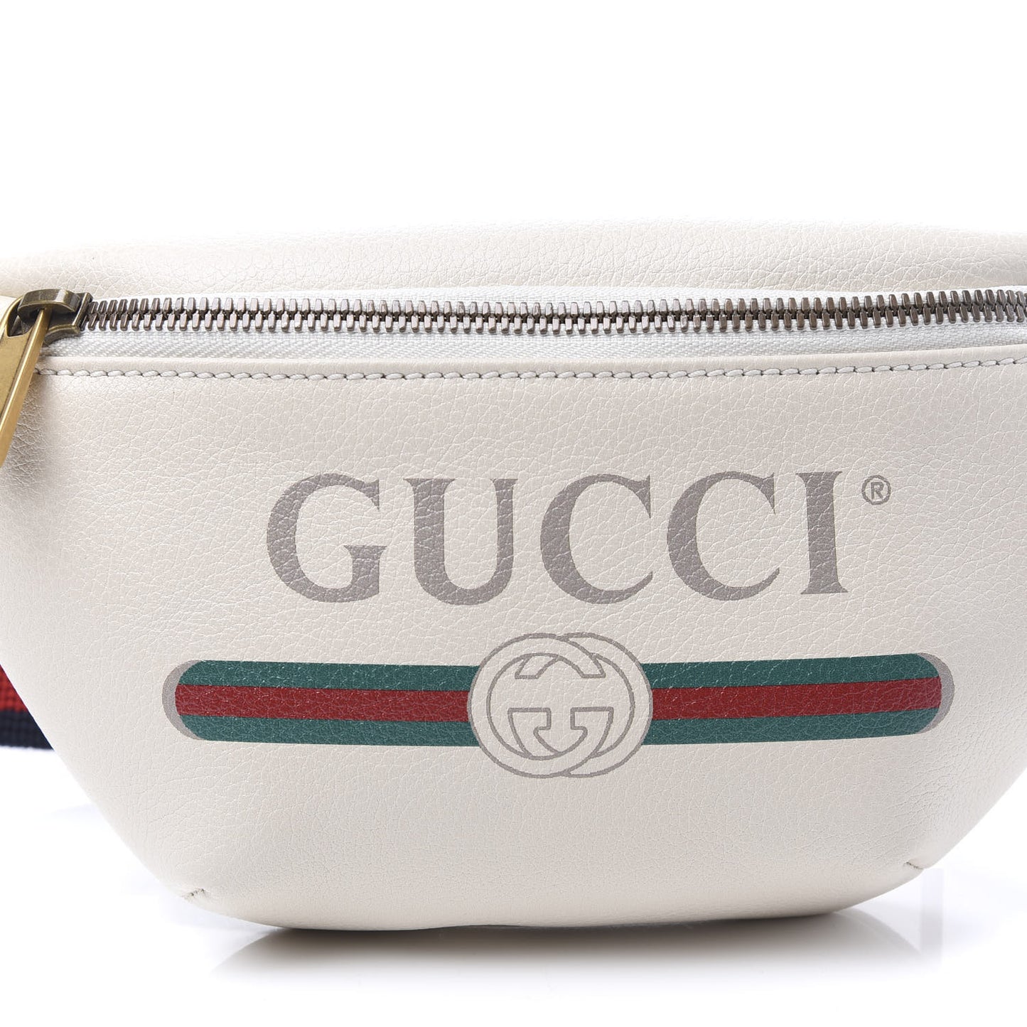 Grained Calfskin Small Logo Belt Bag White