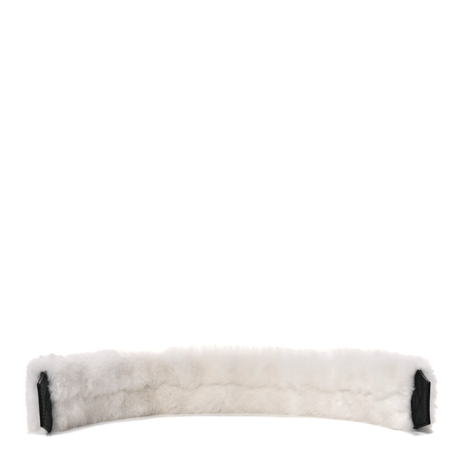 Faux Fur Logo Bag Strap White