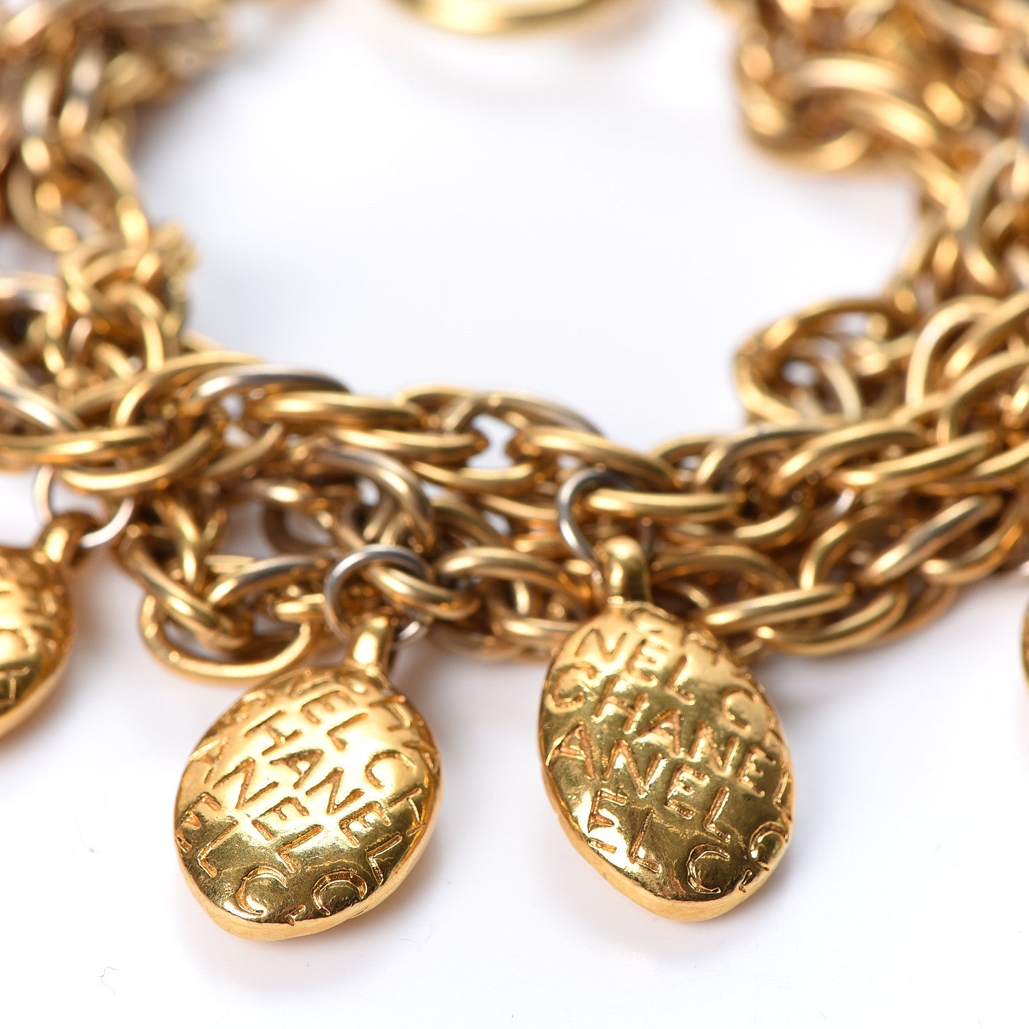Chanel Medallion Logo Charm Bracelet Gold 4 of 5