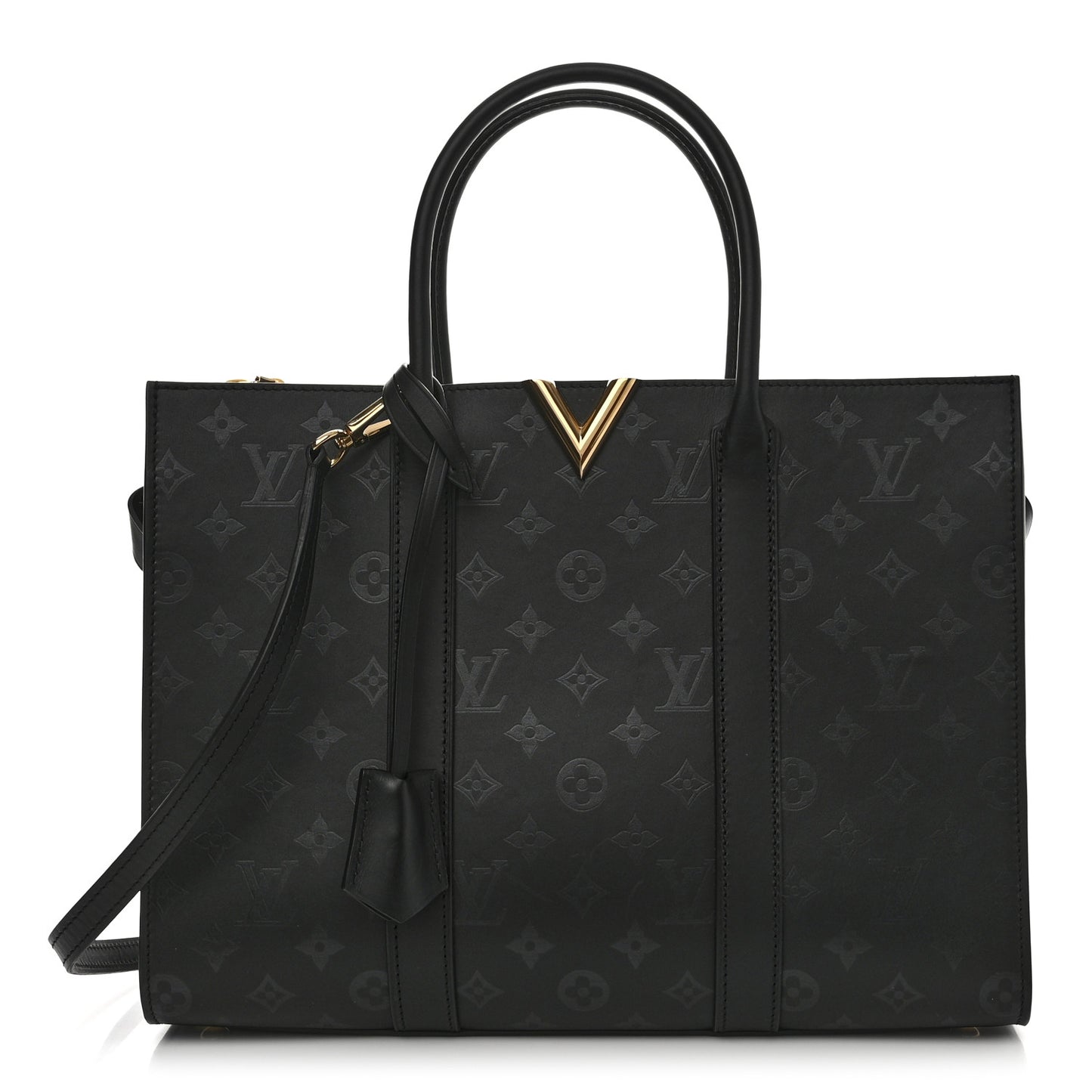 Monogram Cuir Plume Very Tote GM Black