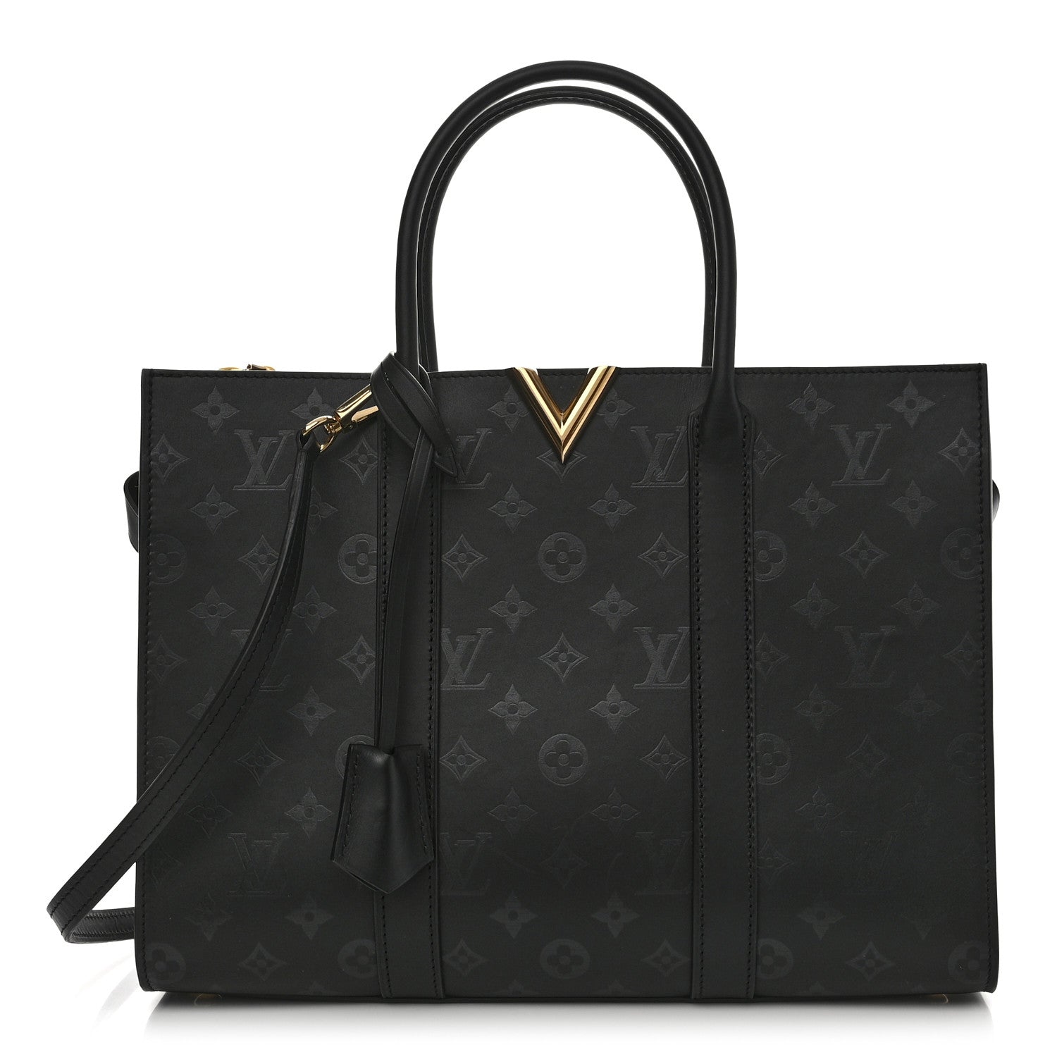 Louis Vuitton Monogram Cuir Plume Very Tote GM Black 1 of 9