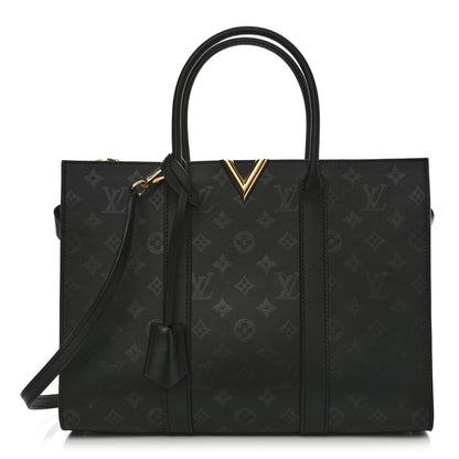Louis Vuitton Monogram Cuir Plume Very Tote GM Black 1 of 9