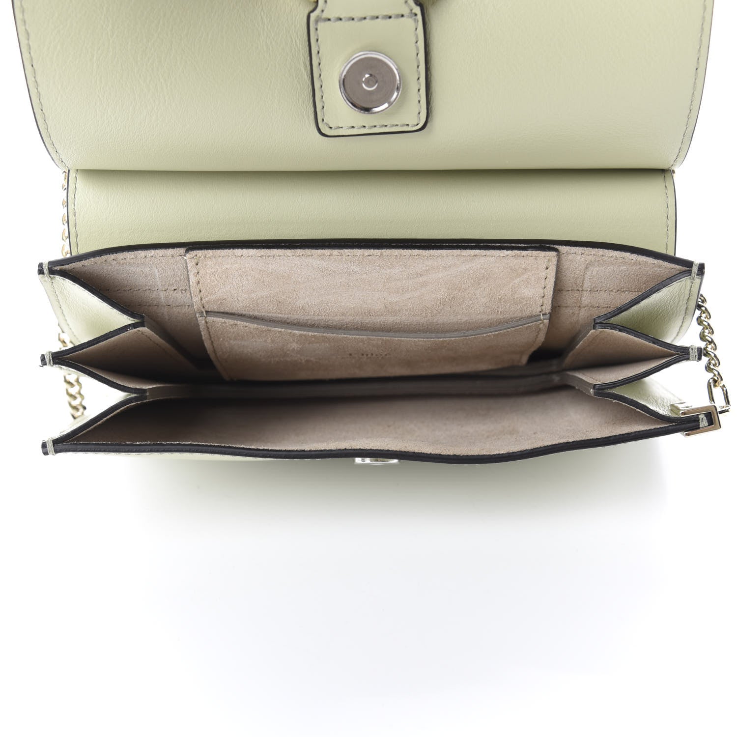 Chloe Calfskin Suede Medium Faye Shoulder Bag Eucalyptus 5 of 10