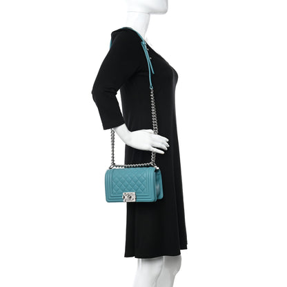 Chanel Calfskin Quilted Small Boy Flap Turquoise 2 of 14