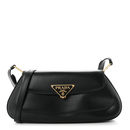 Prada City Calf Triangle Flap Shoulder Bag Black 1 of 9
