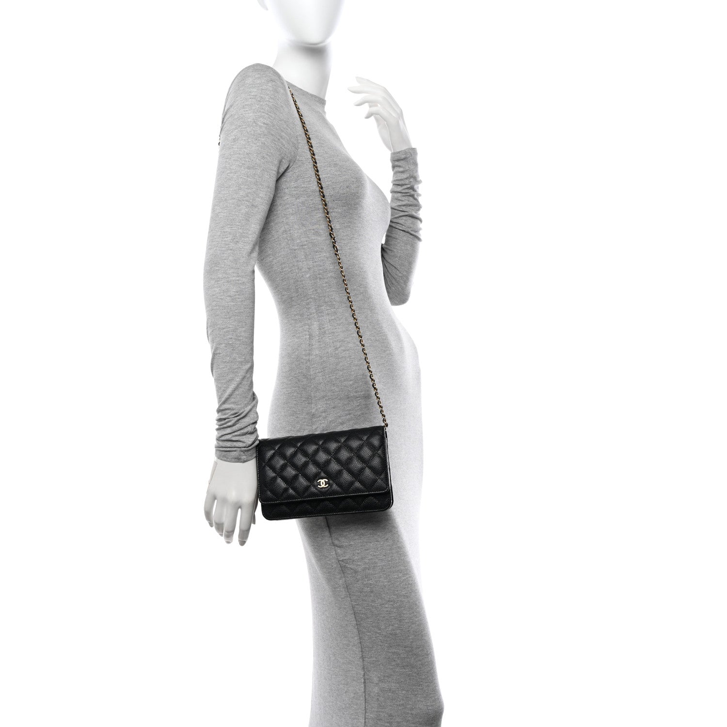 Chanel Caviar Quilted Wallet on Chain WOC Black 2 of 10