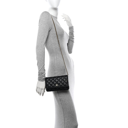 Chanel Caviar Quilted Wallet on Chain WOC Black 2 of 10