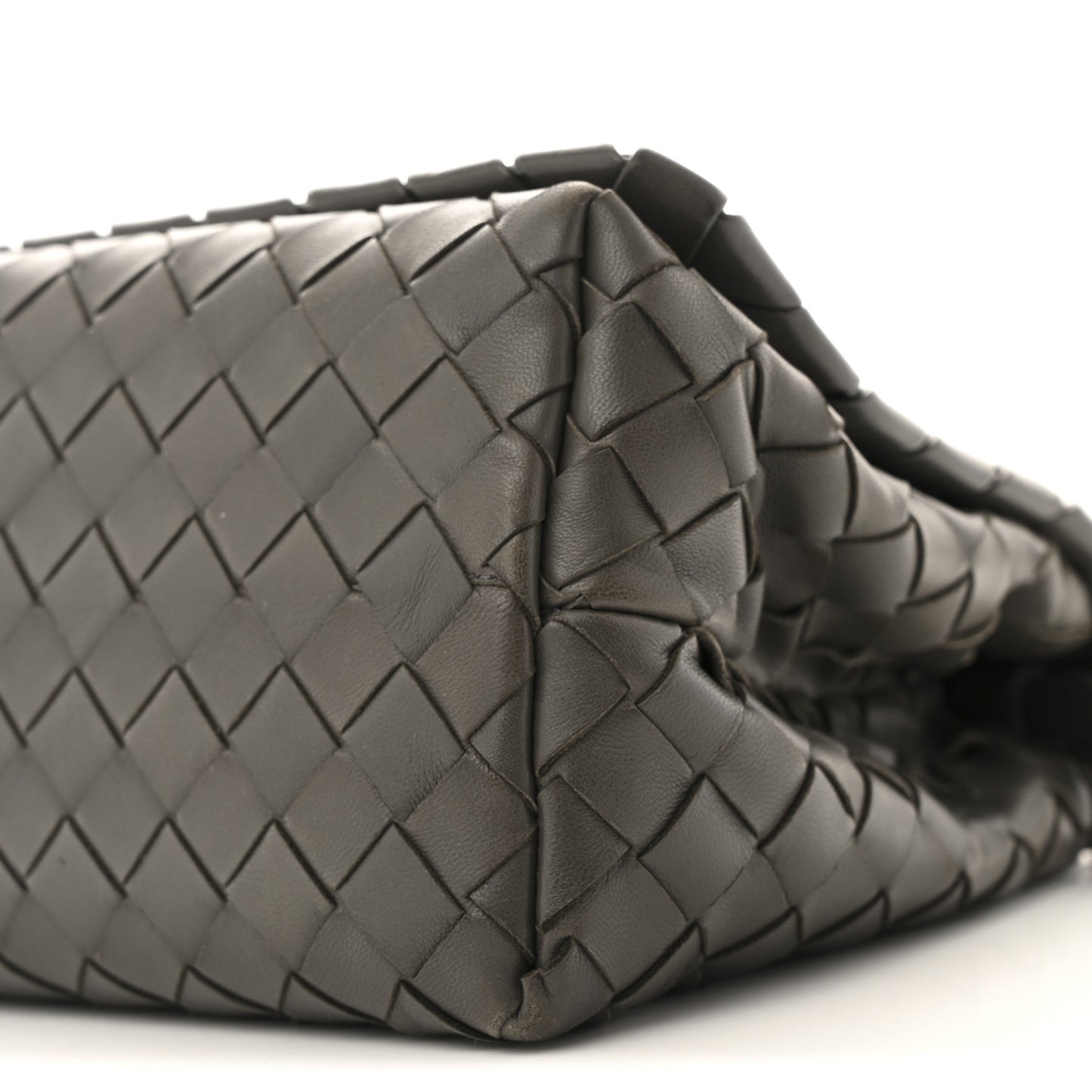 Nappa Intrecciato Crossbody Messenger Flap Light Grey