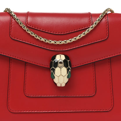 Bulgari Calfskin Small Serpenti Forever Snake Strap Crossbody Bag Red 7 of 9