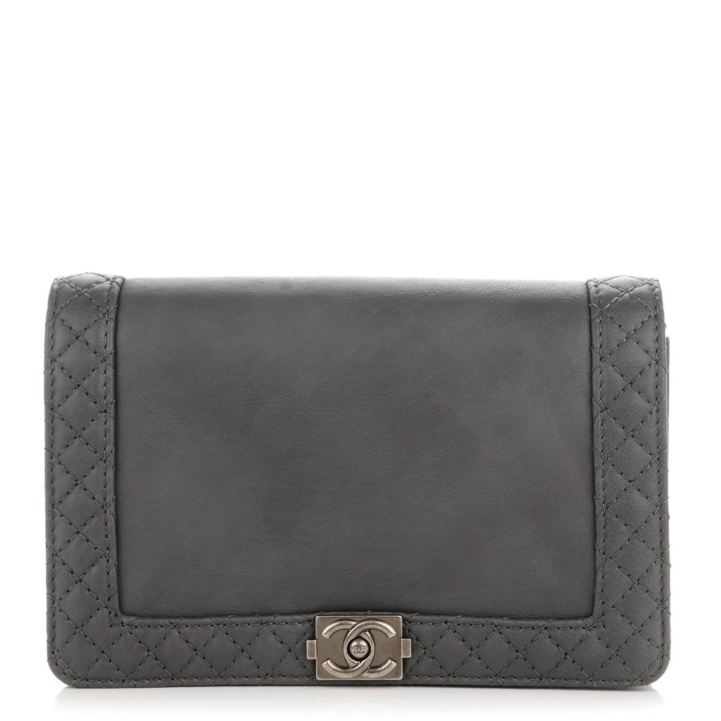Calfskin Small Boy Reverso Flap Grey