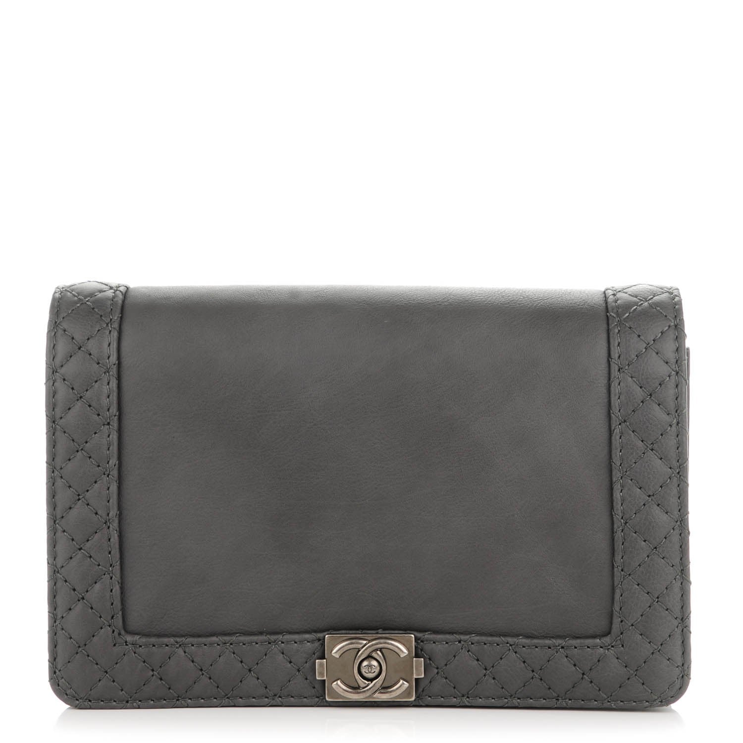 Chanel Calfskin Small Boy Reverso Flap Grey 1 of 7