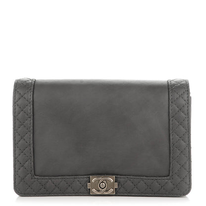 Chanel Calfskin Small Boy Reverso Flap Grey 1 of 7