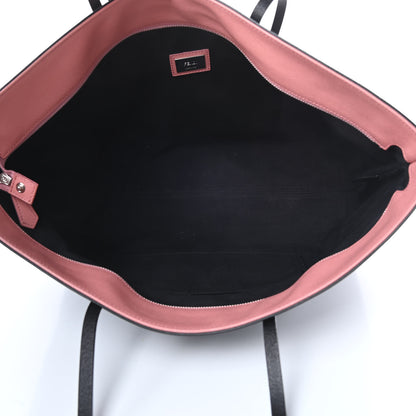 Fendi Vitello Elite Flowerland Medium Roll Tote Black 5 of 13