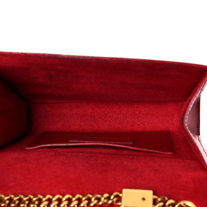 Saint Laurent Grain De Poudre Small Monogram Kate Satchel Red 5 of 12