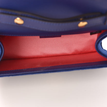 Gucci Velvet Crystal Square G Shoulder Bag Cobalt Blue 5 of 11