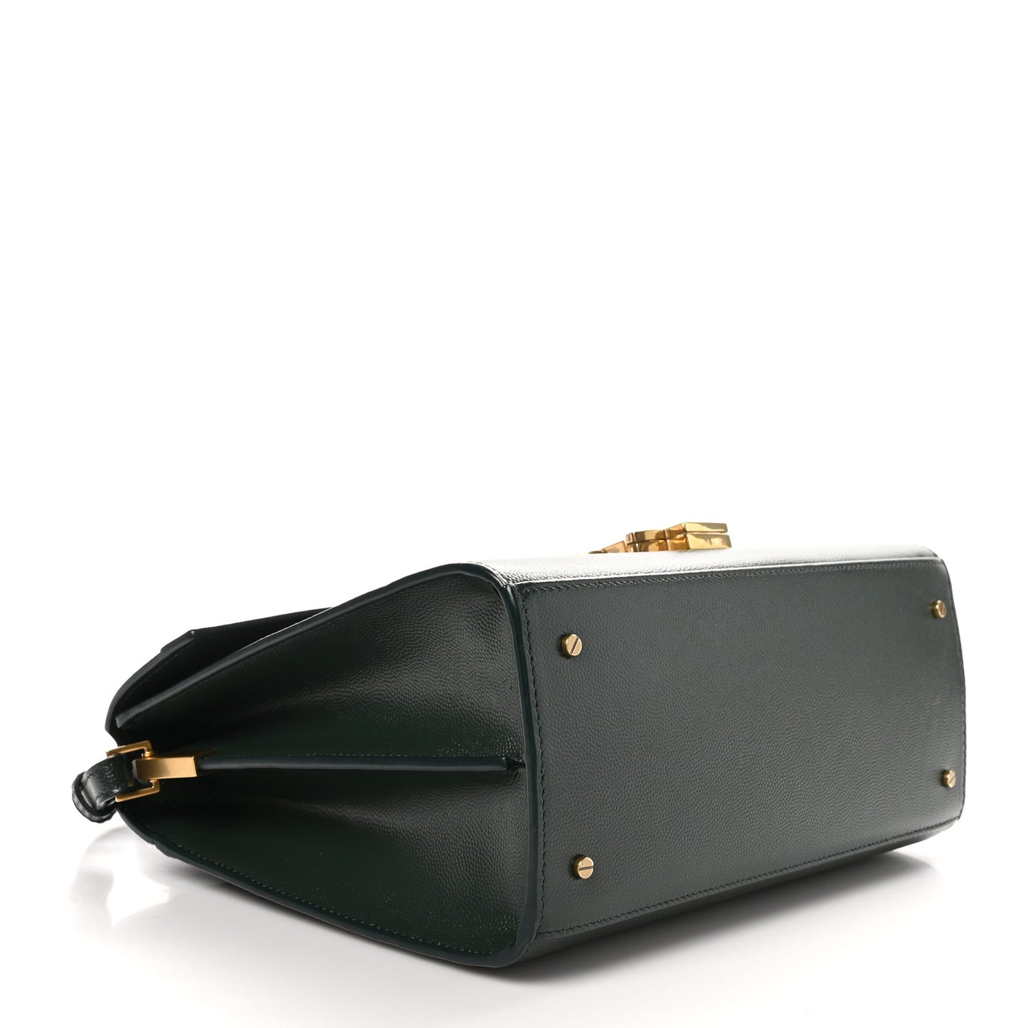 Grain de Poudre Medium Classic Monogram Cassandra Top Handle Vert Fonce