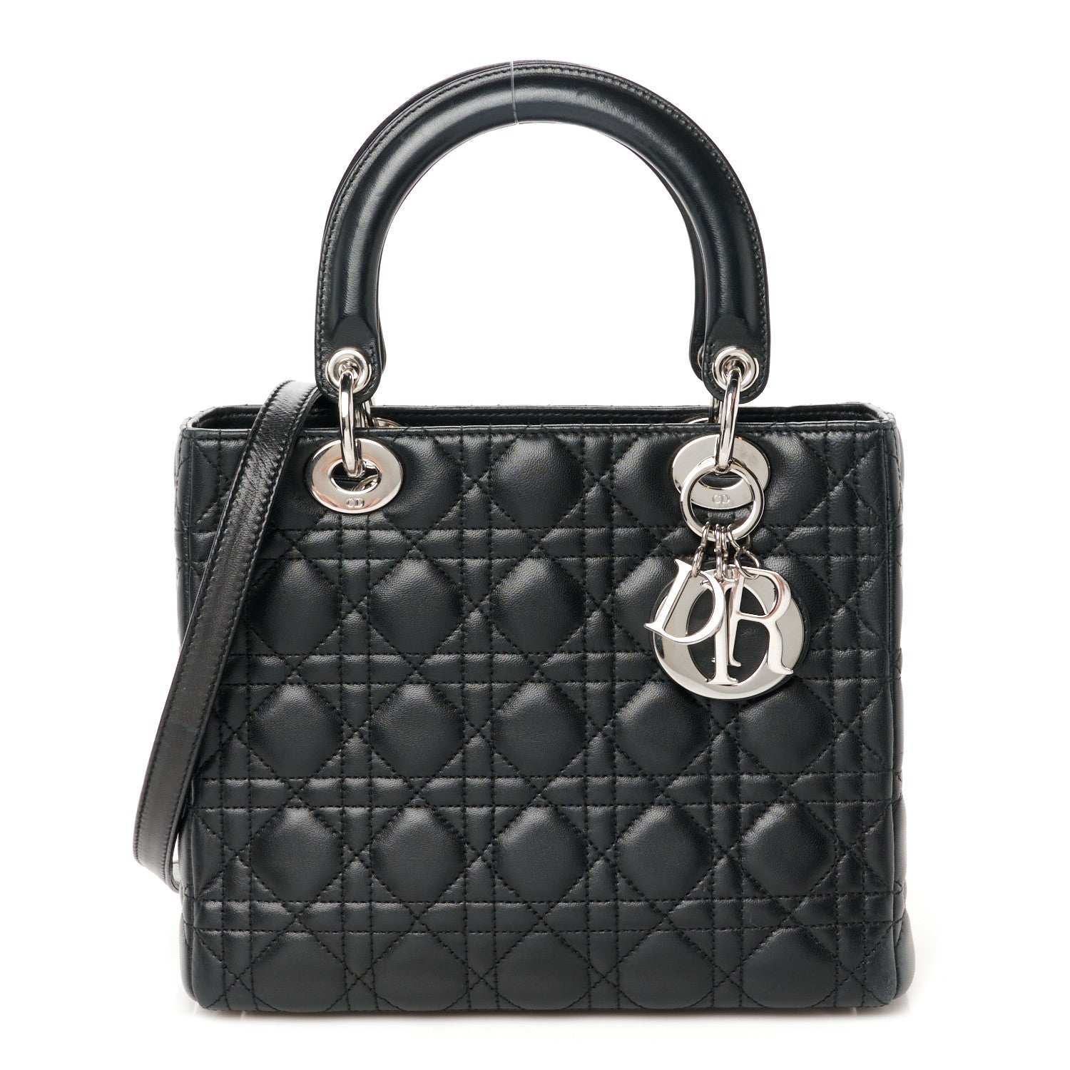 Christian Dior Lambskin Cannage Medium Lady Dior Black 1 of 10