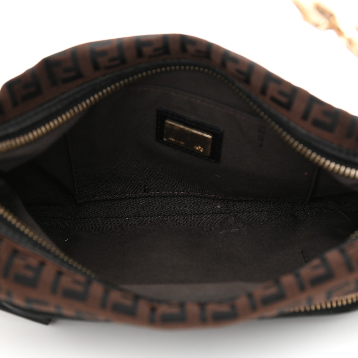 Fendi Zucchino Cuoio Small Chef Pocket Shoulder Bag Black Moro 5 of 10