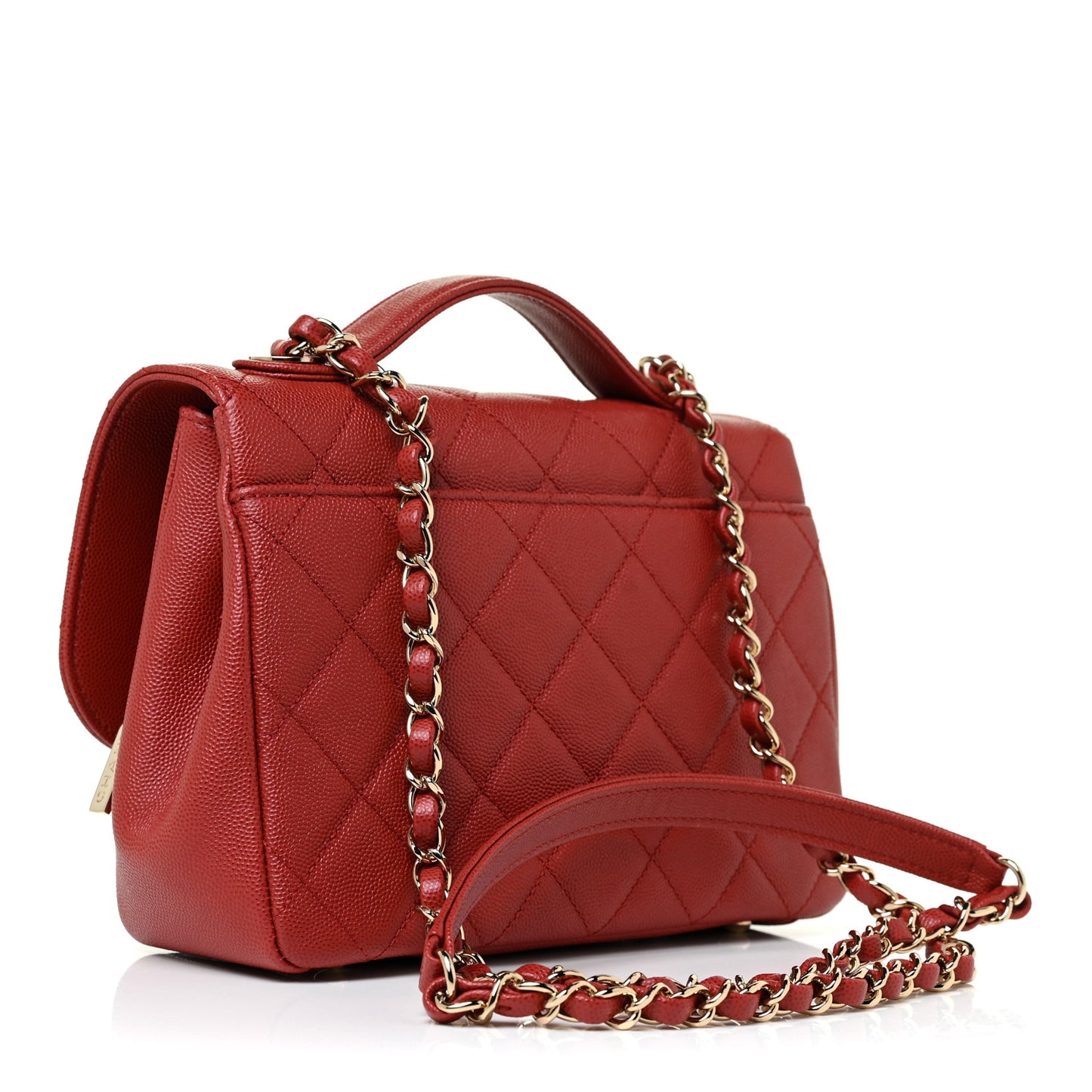 Caviar Quilted Medium Business Affinity Flap Red