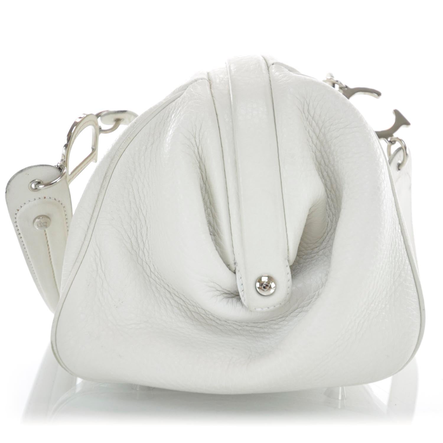 Christian Dior Leather Charm Satchel White 4 of 10