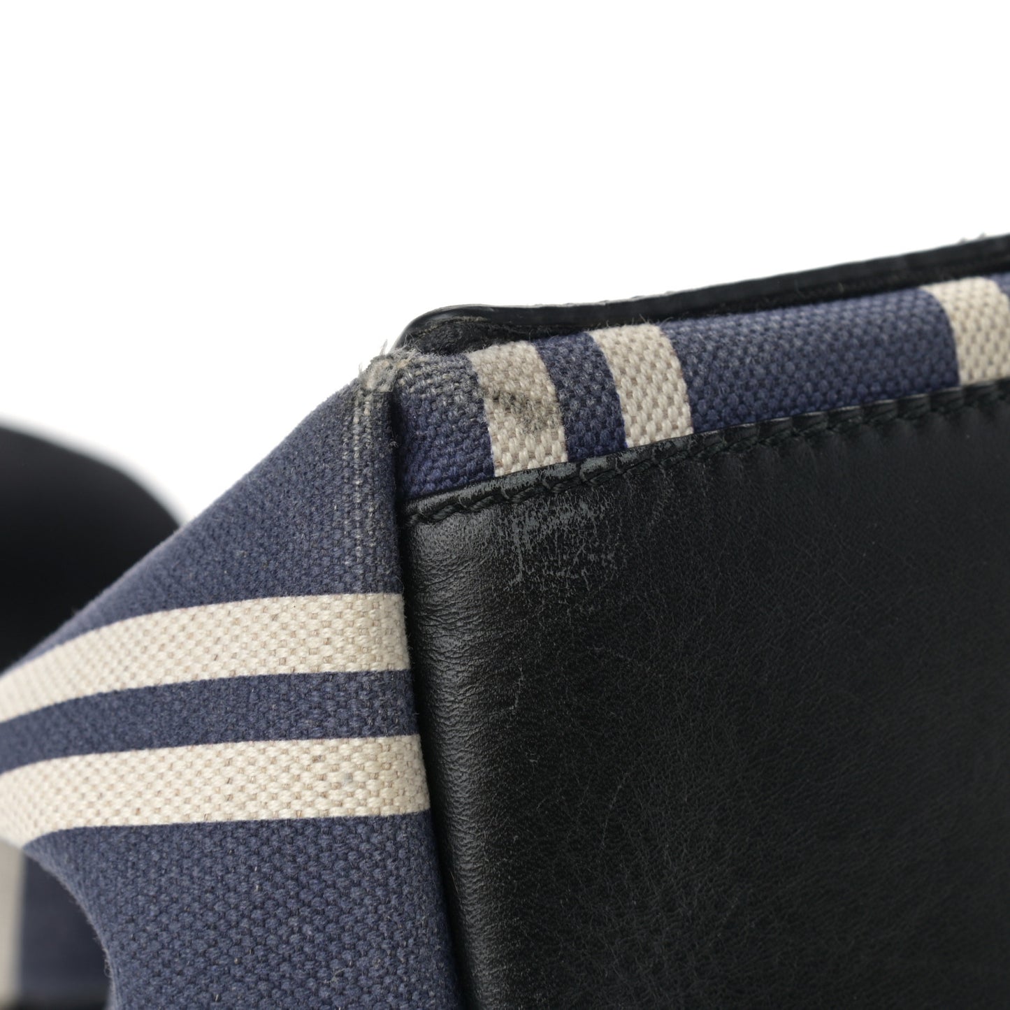 Canvas Striped S Navy Cabas Navy