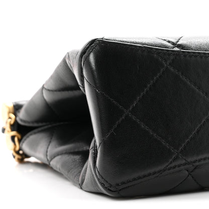 Chanel Shiny Lambskin Pearl Small Shopping Bag Black 17 of 21