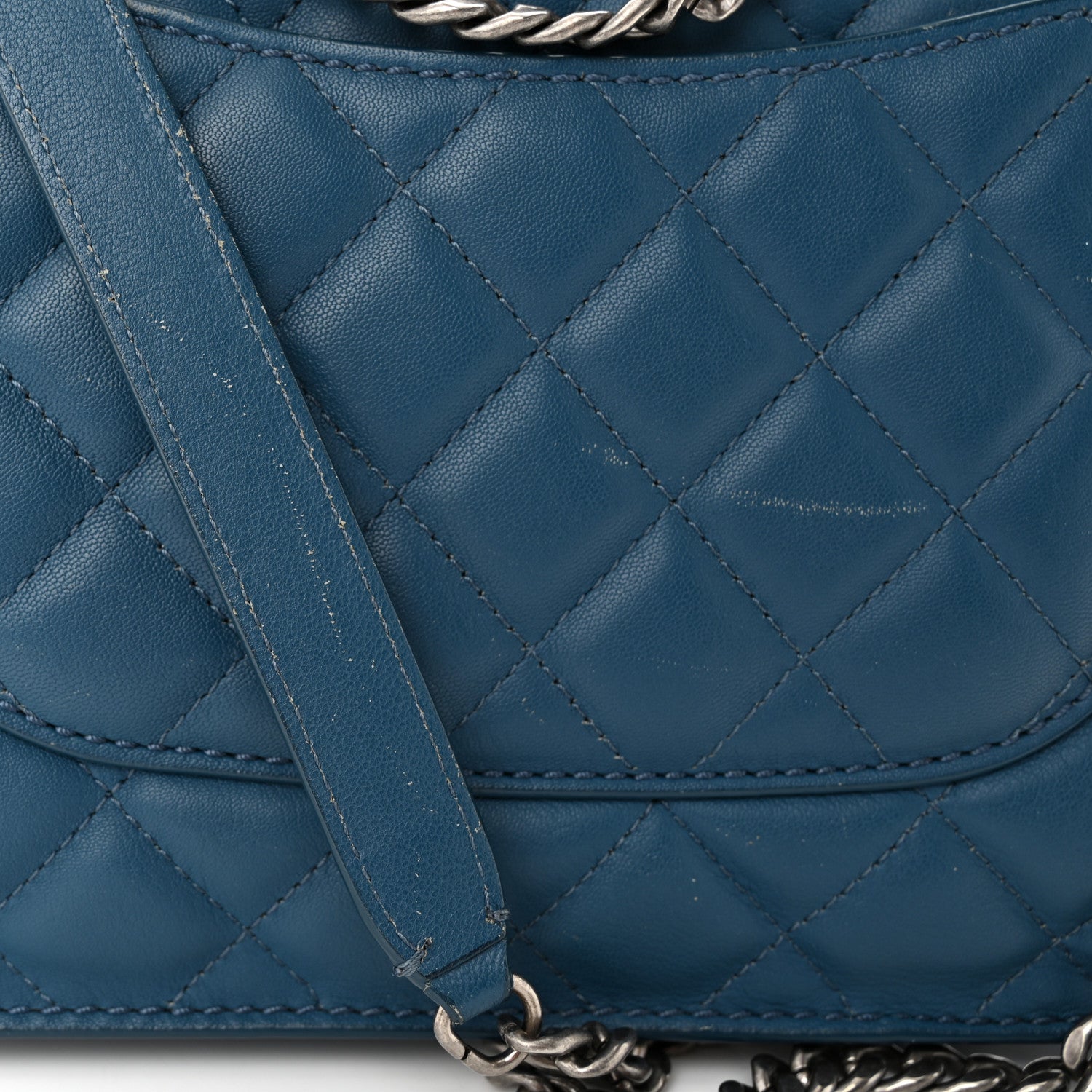 Chanel Lambskin Quilted Large Natural CC Flap Navy 12 of 14