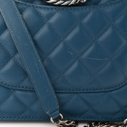 Chanel Lambskin Quilted Large Natural CC Flap Navy 12 of 14