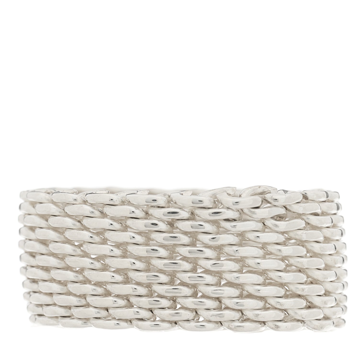 Tiffany Sterling Silver Somerset Mesh Ring 58 8.25 1 of 5