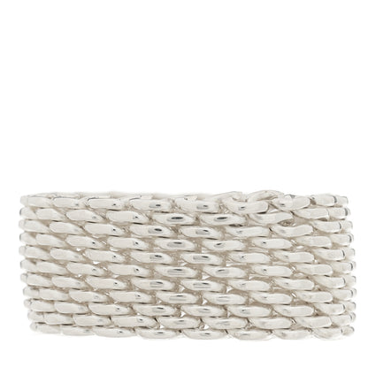 Tiffany Sterling Silver Somerset Mesh Ring 58 8.25 1 of 5