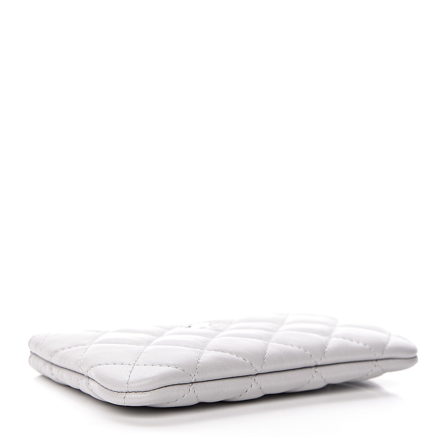 Chanel Lambskin Quilted Small Cosmetic Case Light Grey 4 of 8