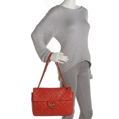 Chanel Lambskin Quilted Maxi Single Flap Coral 2 of 8