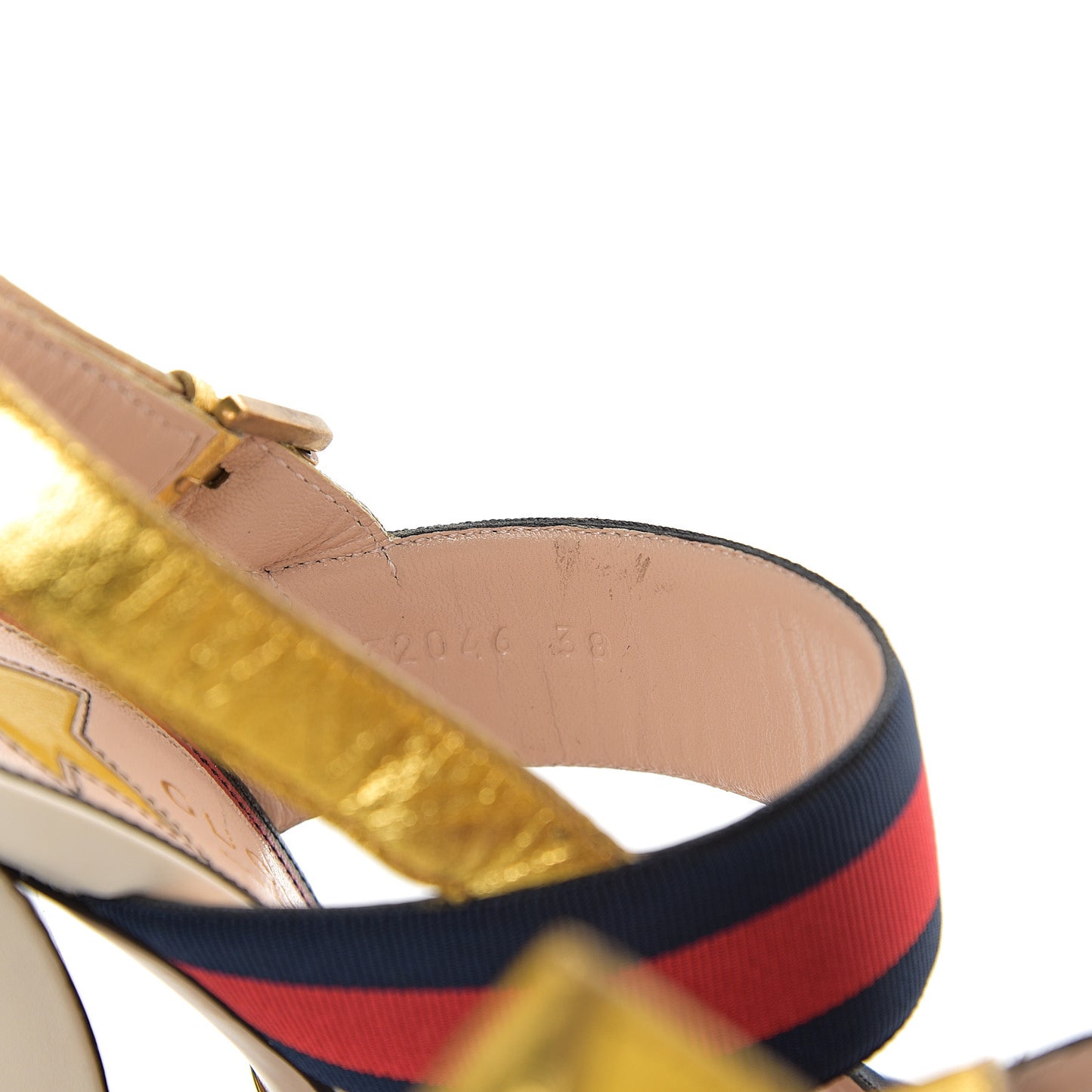 Grosgrain Web Aline High Heel Sandals 38 Oro