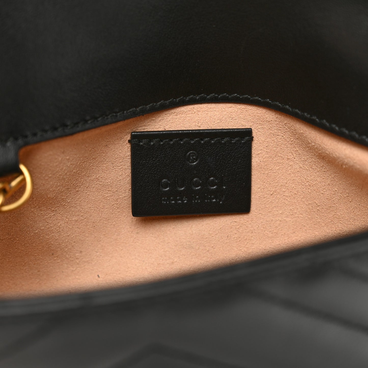 Calfskin Matelasse Super Mini GG Marmont Shoulder Bag Black