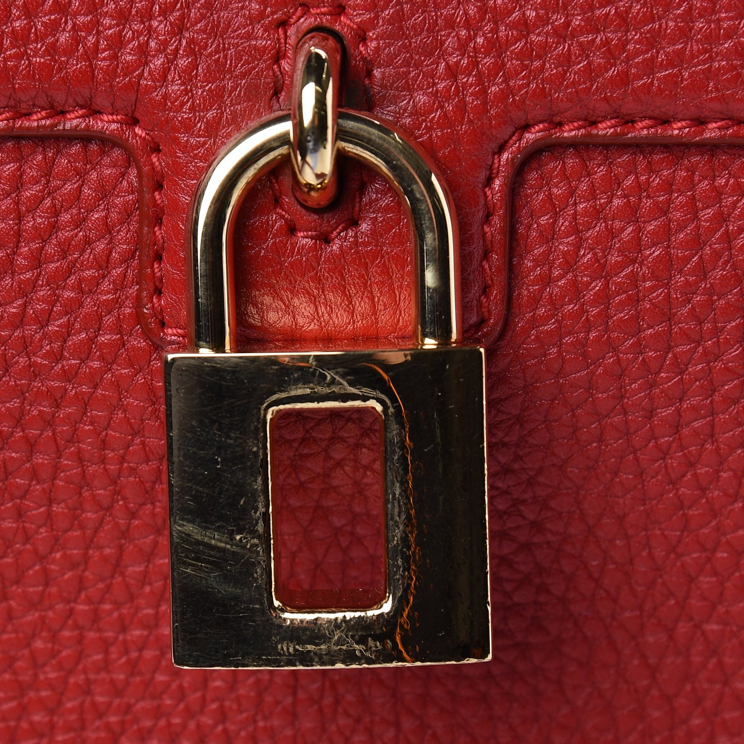 Calfskin Padlock Shoulder Bag Red
