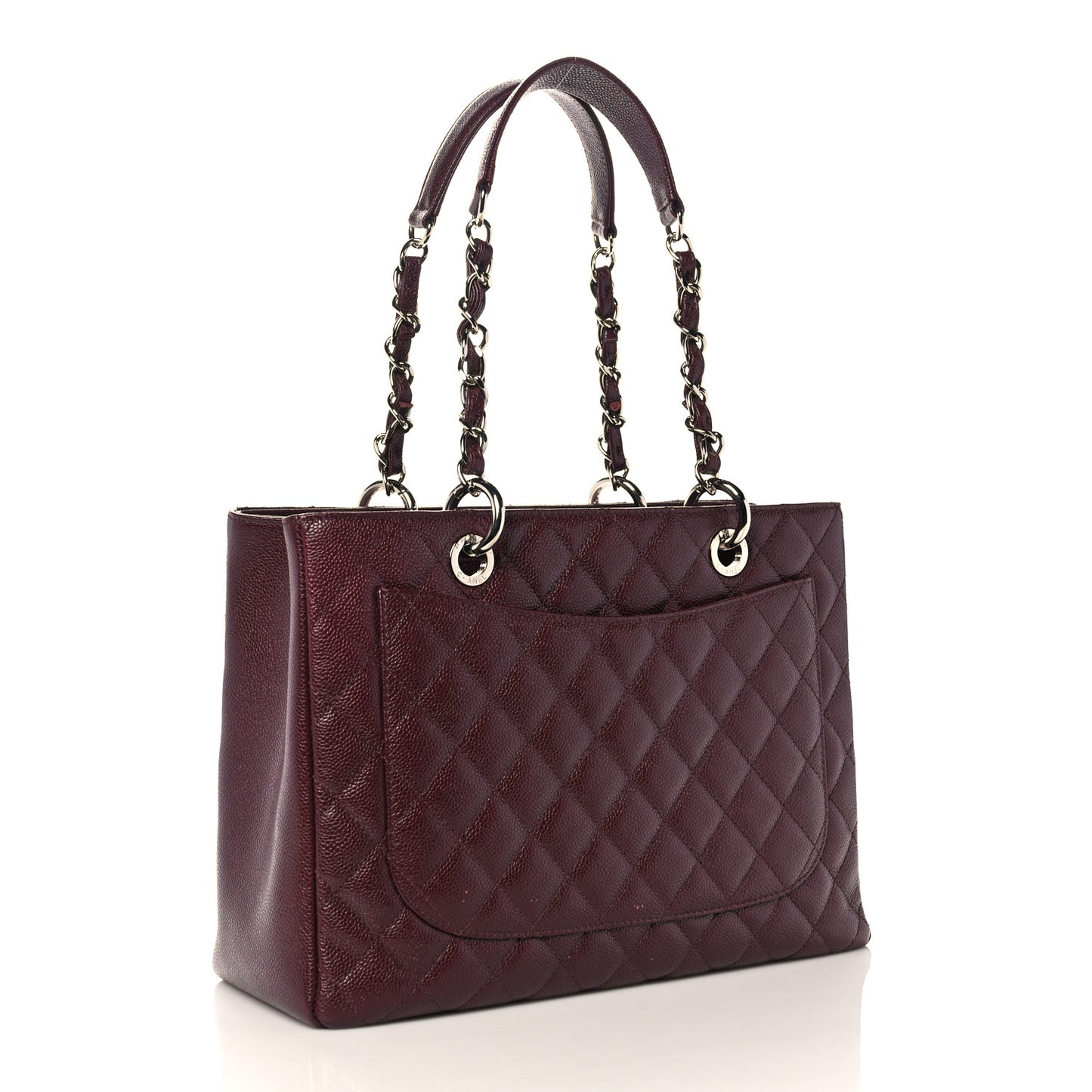 Caviar Quilted Grand Shopping Tote GST Dark Burgundy