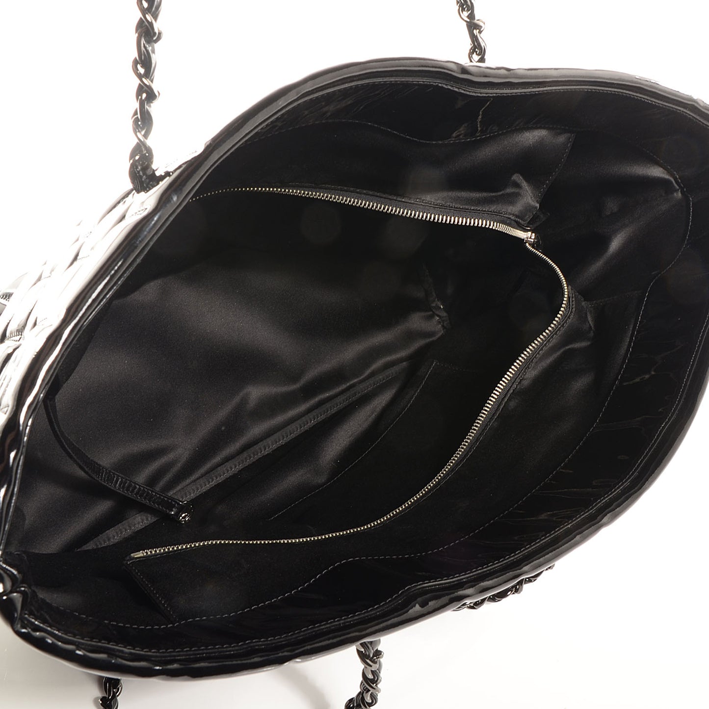Vinyl Quilted Frozen Shopping Tote Black