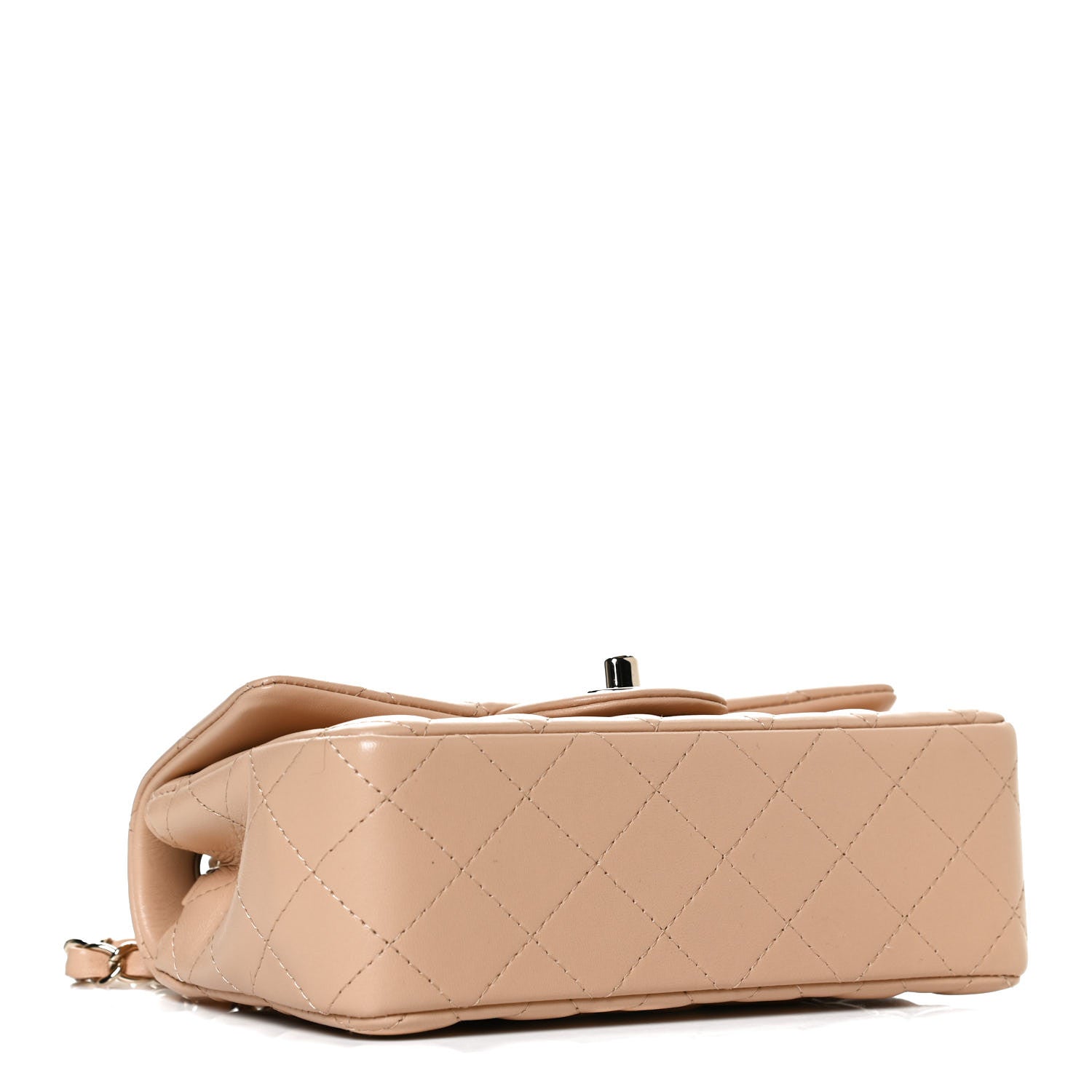 Chanel Lambskin Quilted Mini Rectangular Flap Beige 4 of 14