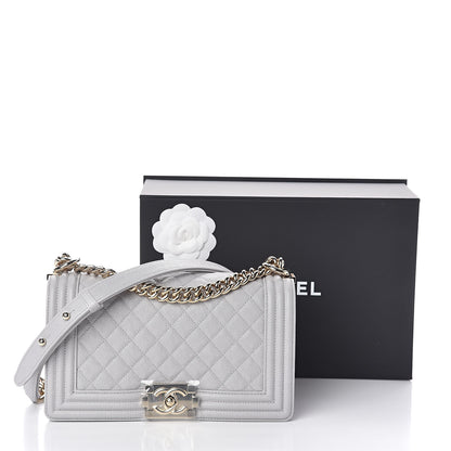 Chanel Caviar Quilted Medium Boy Flap Grey 10 of 10