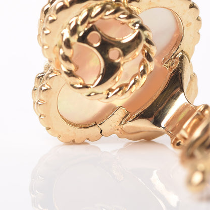 Van Cleef & Arpels 18K Yellow Gold Mother of Pearl Vintage Alhambra Clip-On Earrings 5 of 5