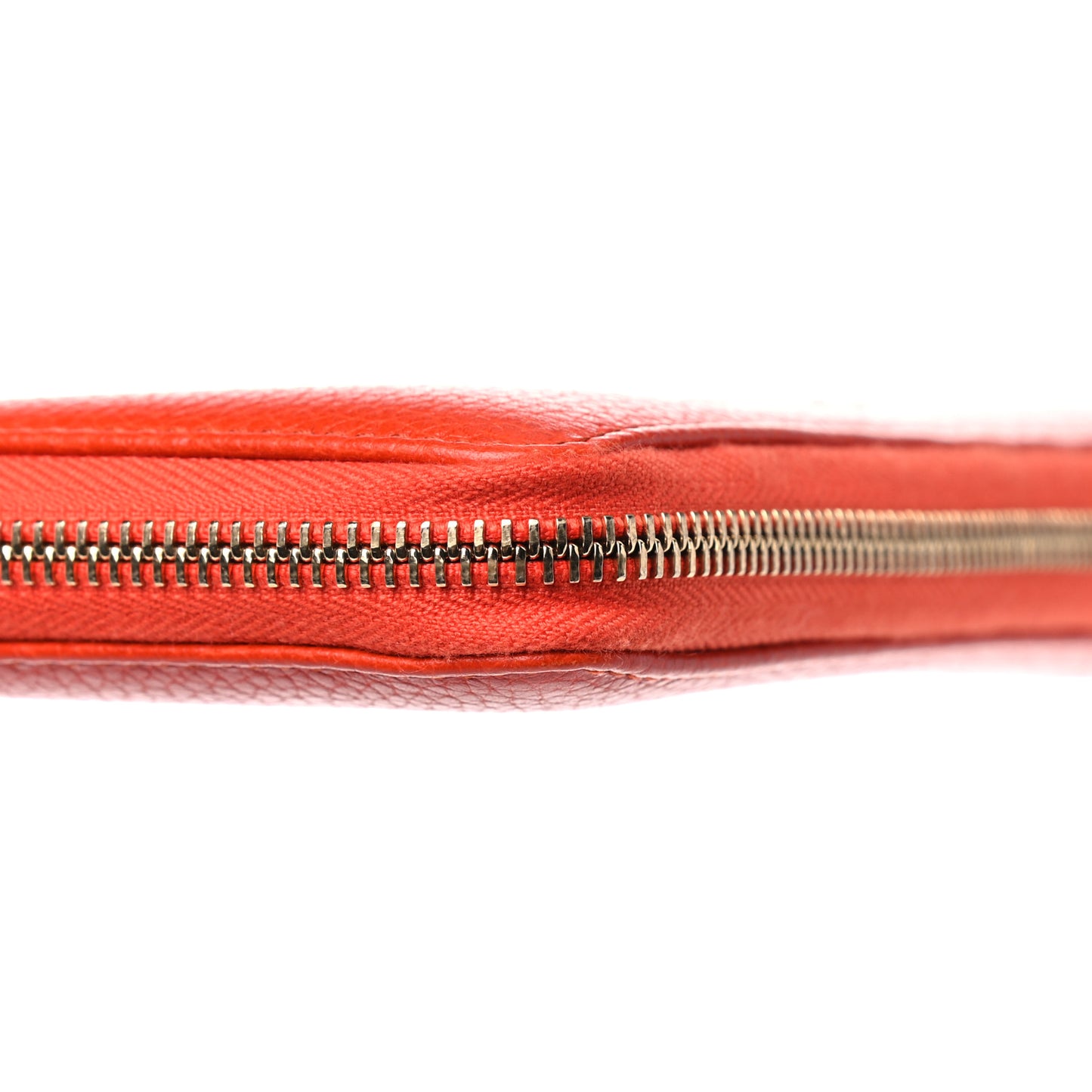Pebbled Calfskin Soho Zip Around Wallet Sun Orange