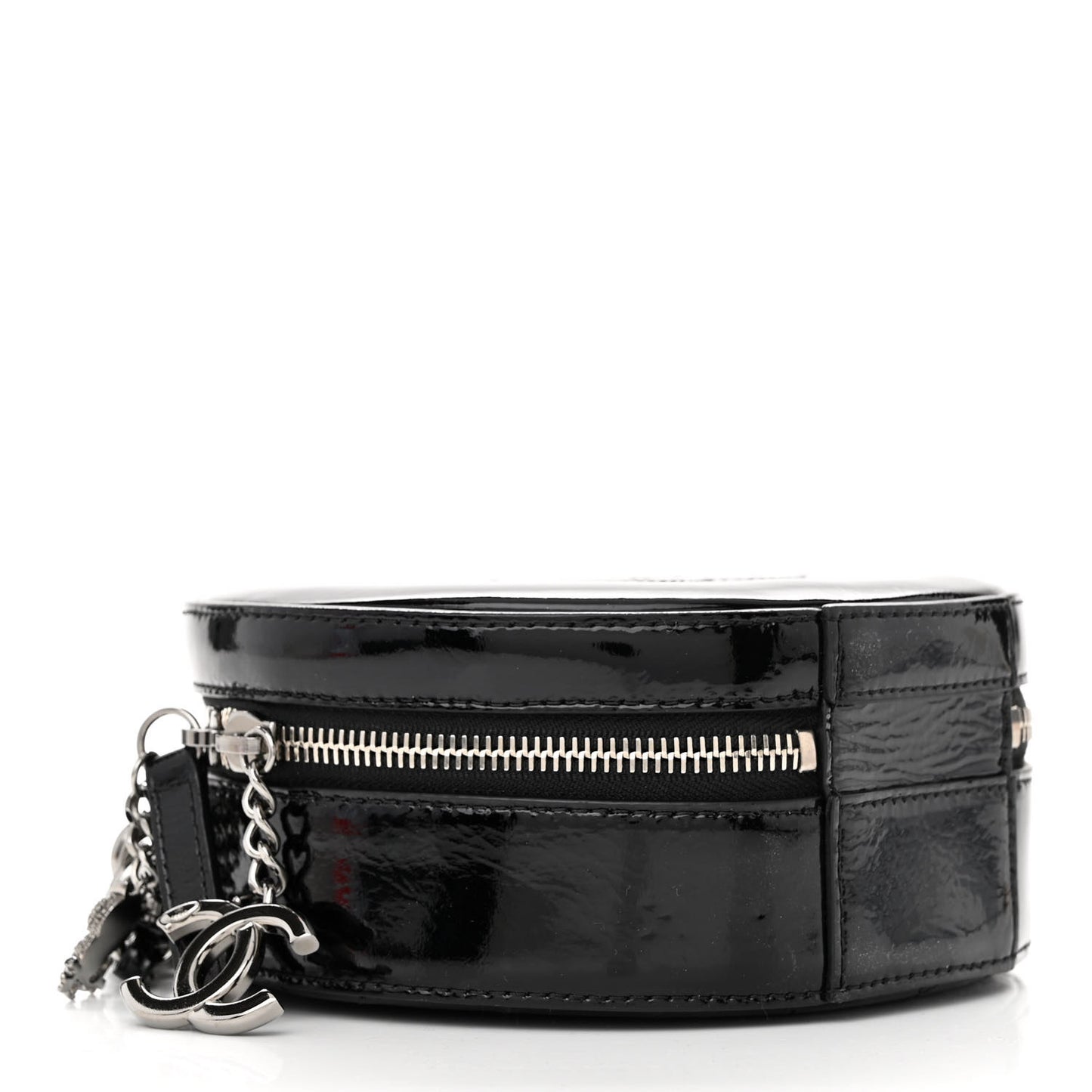 Patent Round As Earth Evening Bag Black