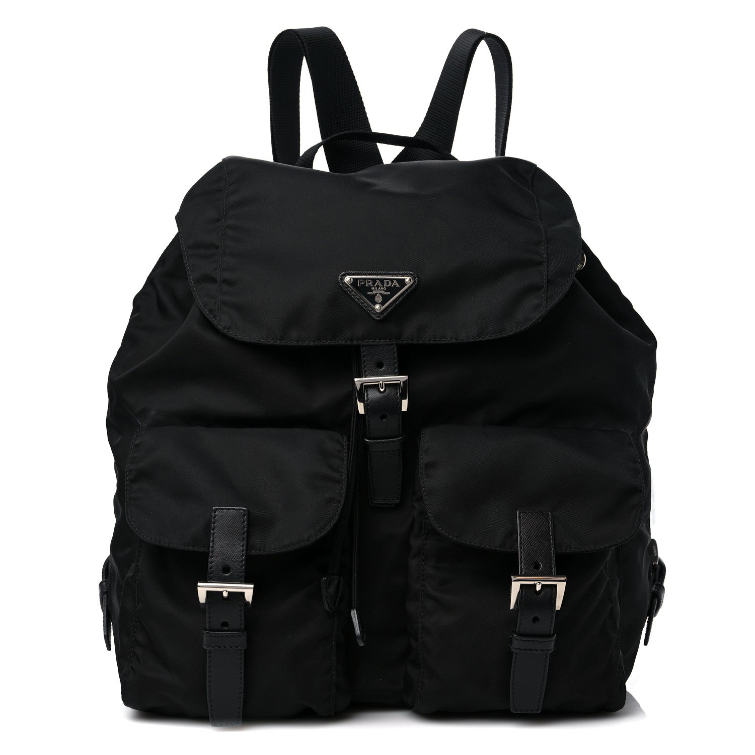 Prada Tessuto Nylon Saffiano Medium Backpack Black 1 of 9