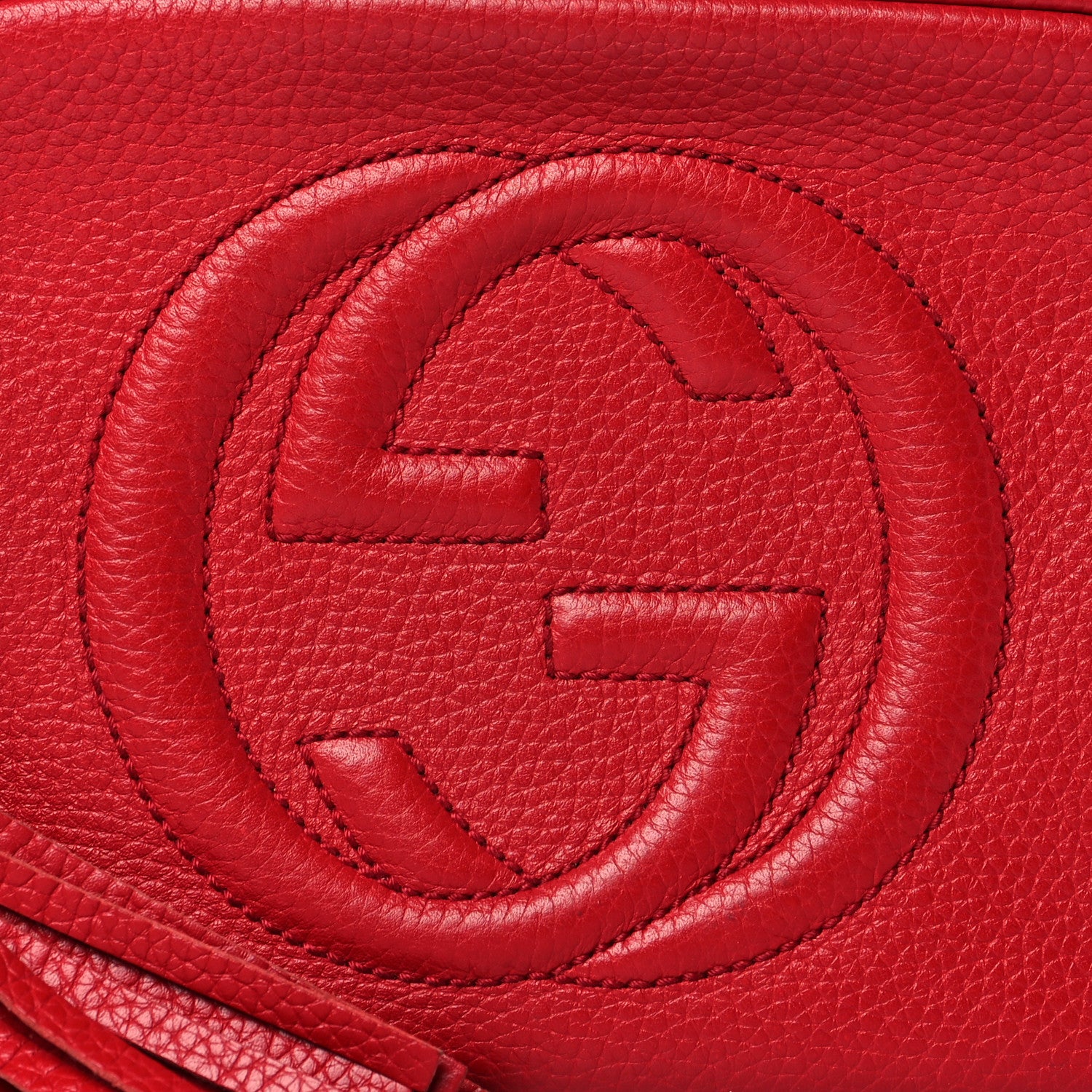 Gucci Pebbled Calfskin Small Soho Disco Bag Tabasco Red 8 of 10