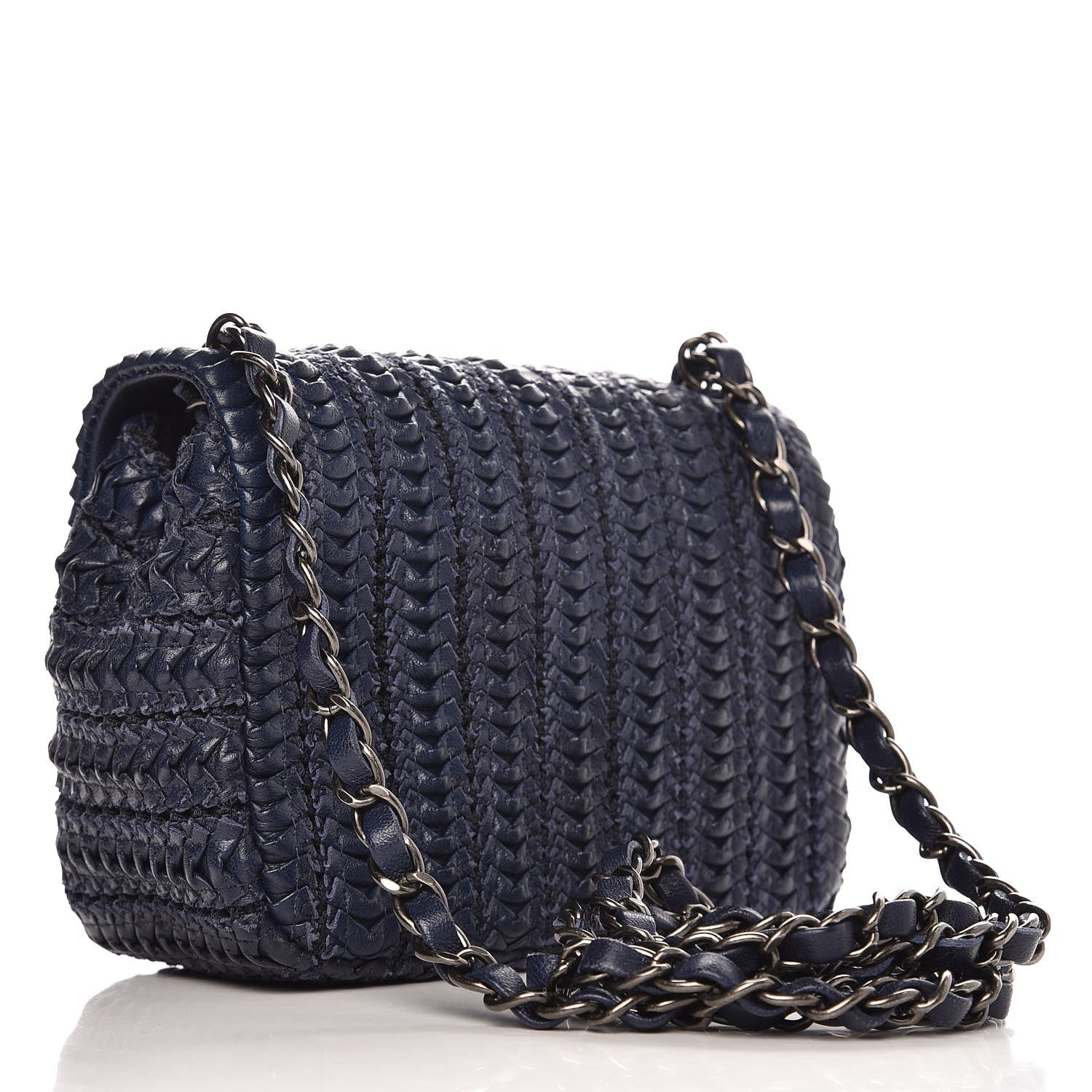 Chanel Lambskin Embroidered Small Flap Navy 3 of 9