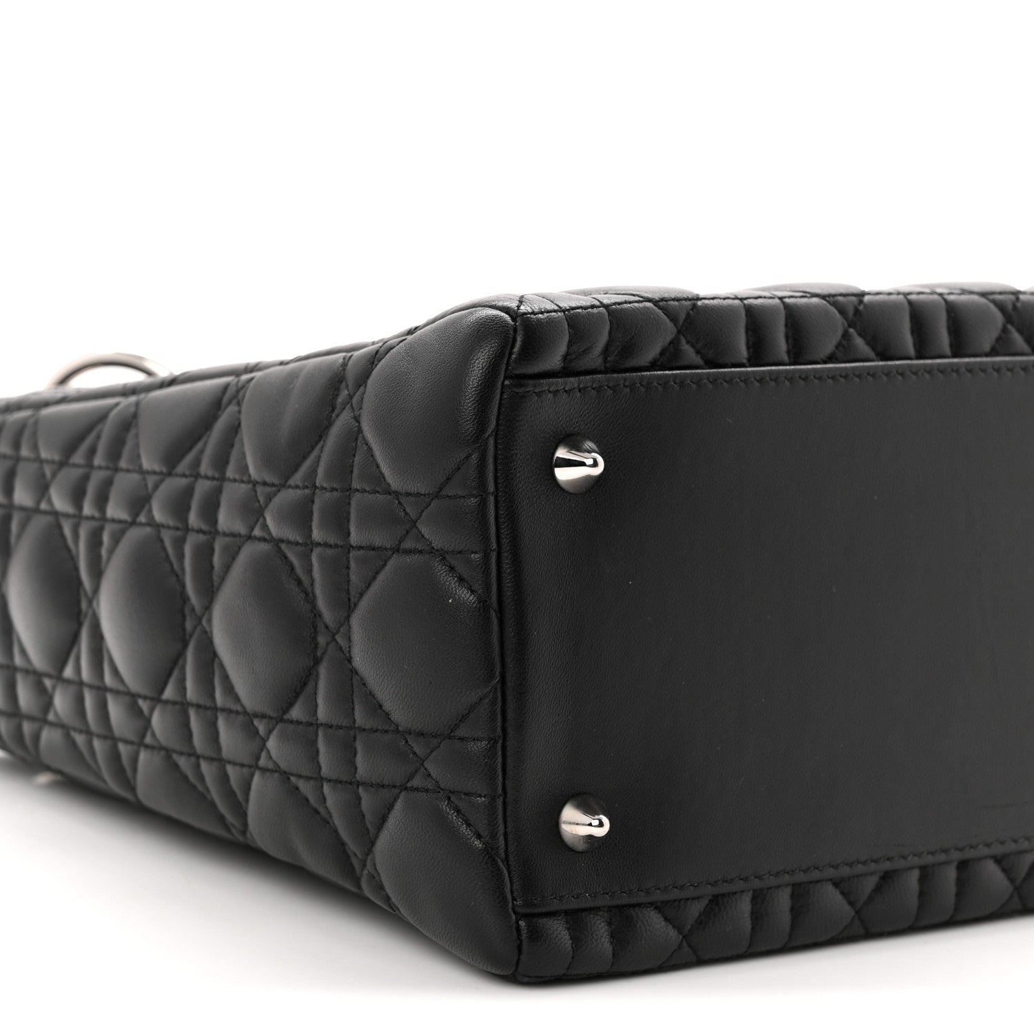 Christian Dior Lambskin Cannage Medium Lady Dior Black 9 of 11